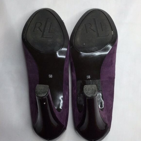 Lauren Ralph Lauren Purple Black Heels Pumps Size 5 B - Picture 6 of 6